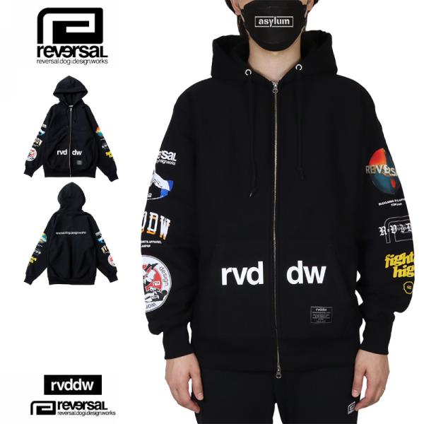 リバーサル ジップアップパーカー reversal rvddw フーディー メンズ レディース ブラ...