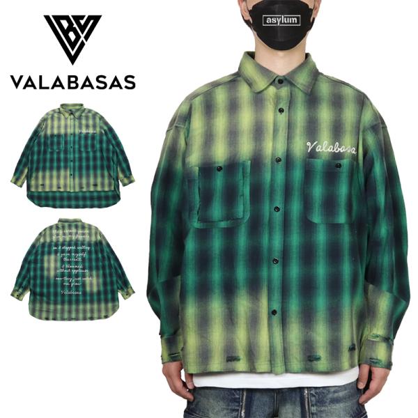 バラバサス 長袖シャツ VALABASAS ビッグシルエット オーバーサイズ メンズ レディース ブ...