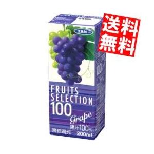 送料無料 エルビー フルーツセレクション グレープ100％ 200ml紙パック