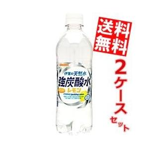 送料無料 炭酸充填量5.0GV レモン サンガリア 伊賀の天然水 強炭酸水 レモン 500mlペットボトル 48本 (24本×2ケース)｜at-cvs