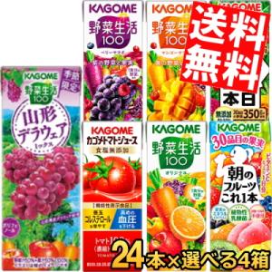 送料無料 カゴメ200ml紙パックシリーズ 選べる4ケース 計96本セット (野菜ジュース トマトジュース 野菜生活100)｜at-cvs