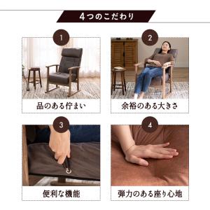 高座椅子 ポケットコイル リクライニング ハイ...の詳細画像4