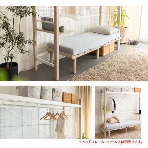 ハンガーシェルフ 幅220cm デスク付き 棚...の詳細画像3