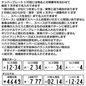 ナンバープレート キーホルダー 両面 ID メ...の詳細画像1