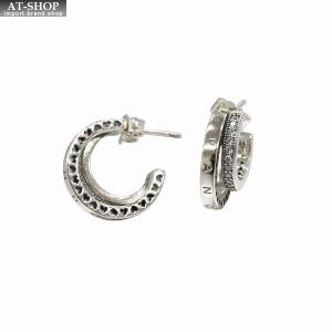 パンドラ ピアス PANDORA Pave Double Hoop Earring スターリングシルバー925 レディースアクセサリー｜at-shop