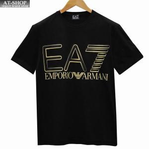 エンポリオアルマーニ シャツ EA7 EMPORIO ARMANI クルーネックTシャツ Mサイズ ブラック 3LPT20/PJFFZ 0208 BLACK/GOLD LOGO｜at-shop