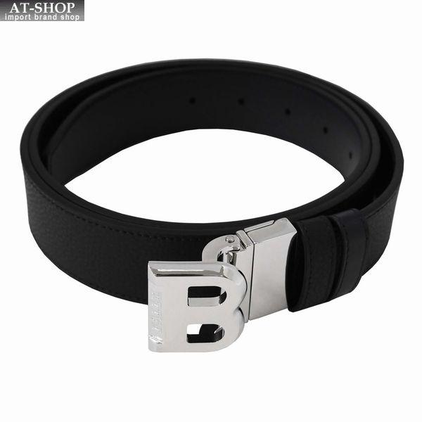 メンズベルト バリー ベルト 型押ブラック×艶有ブラック サイズ調整可能　おしゃれ 誕生日 プレゼン...