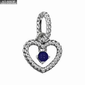 パンドラ チャーム PANDORA Sea Blue Beaded Heart Dangle Charm  スターリングシルバー925 ブレスレットチャーム レディースアクセサリー｜at-shop