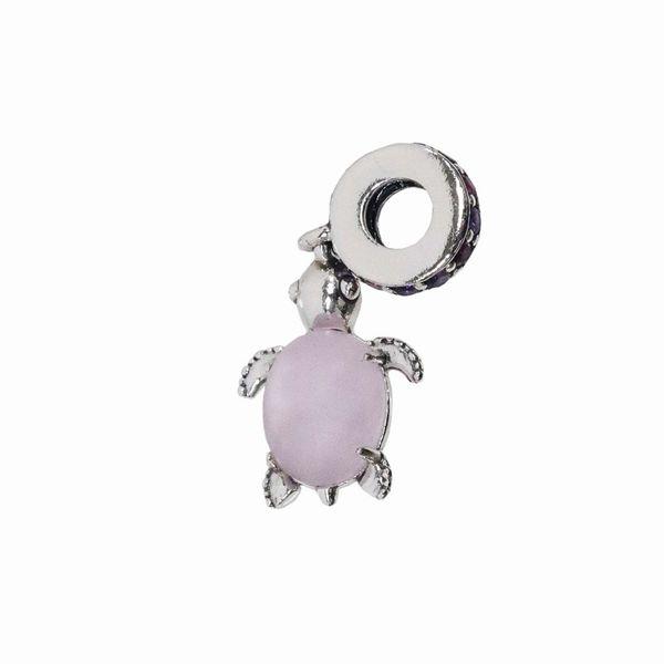 パンドラ チャーム PANDORA Murano Glass Pink Sea Turtle Dan...