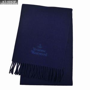 ヴィヴィアンマフラー ヴィヴィアン・ウエストウッド Vivienne Westwood メンズ レディース マフラー 2023AWモデル NAVYBLUE クリスマスプレゼント｜at-shop