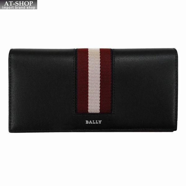 メンズ財布 バリー 財布 二つ折り長財布 BALLY BALEN ブラック×レッド　おしゃれ 誕生日...