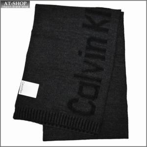 Calvin Klein カルバンクライン マフラー hkc73605-015 チャコール Plaited Logo Scarf｜at-shop