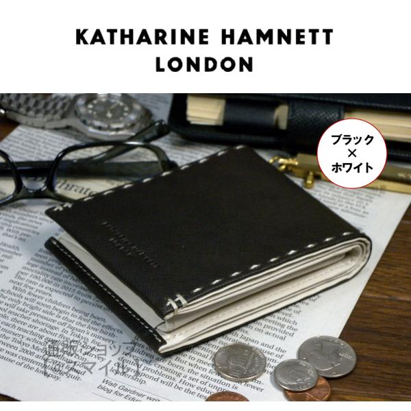 二つ折り財布 キャサリンハムネット KATHARINE HAMNETT スリム スマート キャッシュ...