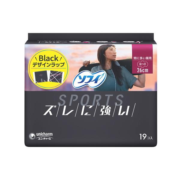 生理用品 ソフィ SPORTS 特に多い昼用 26cm 羽つき19枚入 ユニ・チャーム