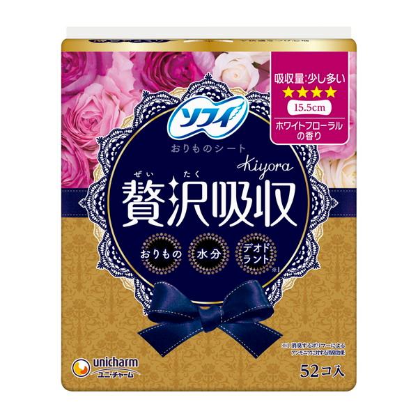 生理用品 ソフィ kiyora 贅沢吸収 ホワイトフローラルの香り 52枚入 ユニ・チャーム