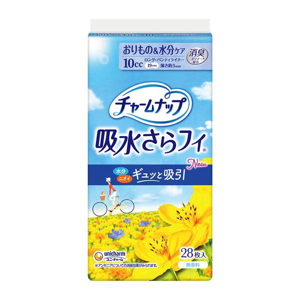 チャームナップ 吸水さらフイ パンティライナー ロング 10cc 無香料 28枚入 ユニ・チャーム
