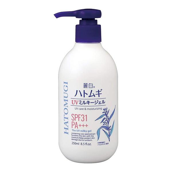 【3点セット】麗白 ハトムギUVミルキージェル 250ml SPF31 PA+++ 熊野油脂