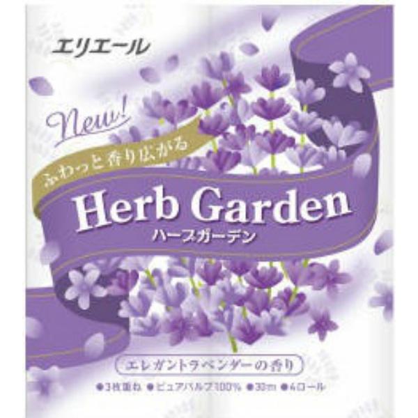 【3点セット】トイレットペーパー エリエール ハーブガーデン ラベンダー 4ロール 3枚重ね 30m...