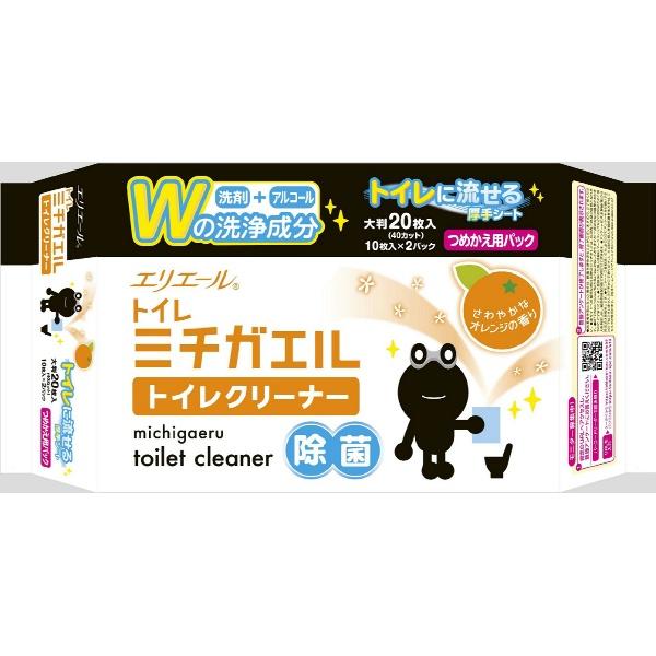 【3点セット】エリエール ミチガエル トイレクリーナー つめかえ用 20枚入