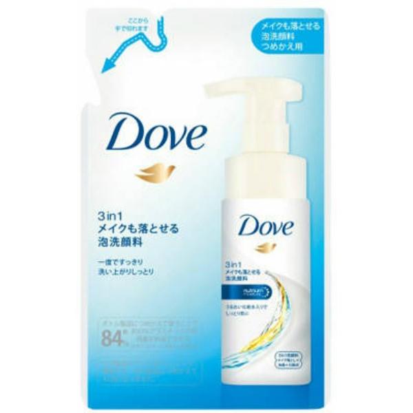 【3点セット】ダヴ 3in1 メイクも落とせる泡洗顔料 つめかえ用 120ml