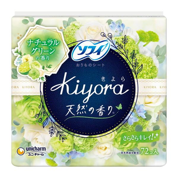 【3点セット】生理用品 ソフィ kiyora ナチュラルグリーンの香り 72枚入 ユニ・チャーム