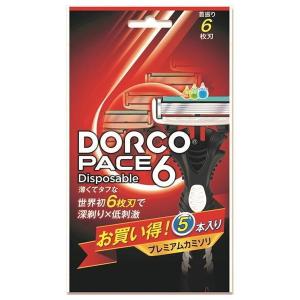 ドルコ PACE 6 ディスポ 5本入 男性用 使い捨てカミソリ 6枚刃 (4562351980241)