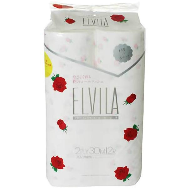 トイレットペーパー エルビラ バラ 12ロール 四国特紙