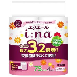 大王製紙 エリエール i:na イーナ トイレット 3.2倍巻 プリント 華やぐフローラルの香り 4ロール入