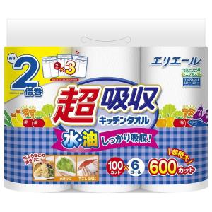 大王製紙 エリエール 超吸収 キッチンタオル 100カット×6ロール