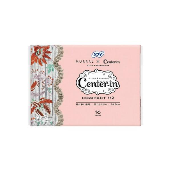 生理用品 ソフィ センターイン コンパクト 1/2 無香料 特に多い昼用 24.5cm 羽つき 16...