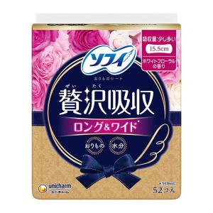 ユニ・チャーム ソフィ Kiyora ぜいたく吸収 ホワイトフローラル 少し多いタイプ 52コ入