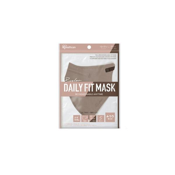 アイリスオーヤマ DAILY FIT MASK 立体 普通 5枚 アッシュピンク×ブラウン RK-F...