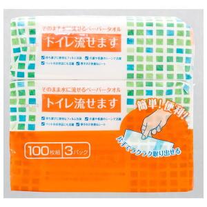 マスコー製紙 トイレ流せます 100枚組×3パック｜アットツリーヤフー店