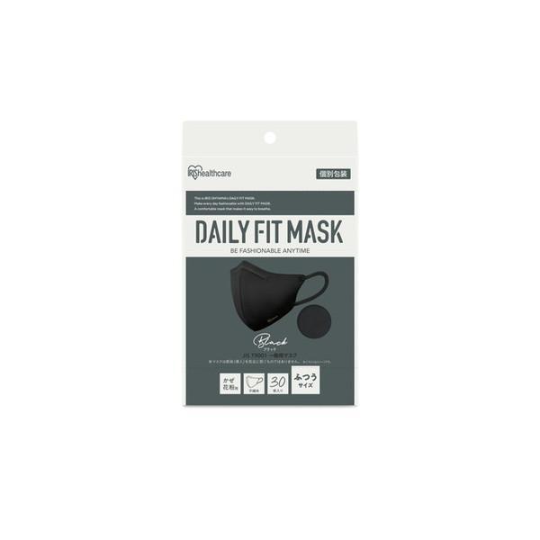(2個セット・送料無料)DAILY FIT MASK 立体 ふつうサイズ 30枚 ブラック RK-F...
