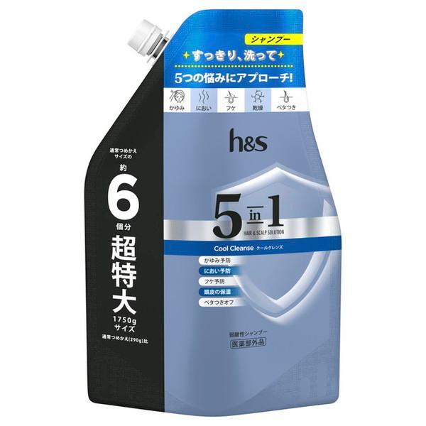 (2個セット・送料無料)P&amp;G h&amp;s エイチアンドエス 5in1 クールクレンズ シャンプー つめ...