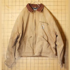 ビッグサイズ 80s 90s USA製 carhartt カーハート デトロイト ジャケット ブランケット ダック ワーク ブラウン メンズXL相当 アメリカ古着｜ataco-garage