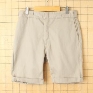 80s 90s USA製 Dickies 874 ディッキーズ カットオフ ショーツ ベージュ W33相当 ショートパンツ 短パン｜ataco-garage