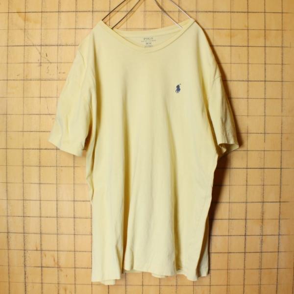 Polo Ralph Lauren ポロ ラルフローレン Vネック ワンポイント Tシャツ イエロー...