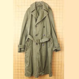 50s U.S.ARMY トレンチ コート MEDIUM-LONG ミリタリー オリーブドラブ 米軍実物 アメリカ古着 110222aw139｜ataco-garage