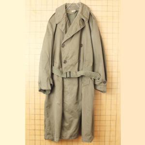 50s U.S.ARMY トレンチ コート LARGE-REGULAR ミリタリー オリーブドラブ 米軍実物 アメリカ古着 110222aw141｜ataco-garage