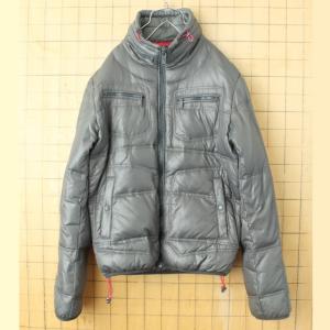 DIESEL ディーゼル ダウン ライダース ジャケット メンズS グレー 古着｜ataco-garage