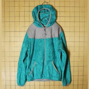 THE NORTH FACE ノースフェイス ボア フリース パーカー ジャケット エメラルドグリーン キッズL レディースSM相当 古着 インナー フード｜ataco-garage