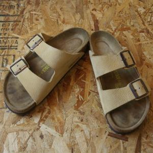 BIRKENSTOCK ベージュレザーARIZONAアリゾナビルケンレディースサンダルsize24.5cm 38｜ataco-garage