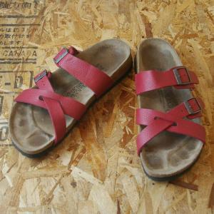 BIRKENSTOCK Birkisビルキー レッド 赤 レディースサンダルsize24.0cm 37｜ataco-garage