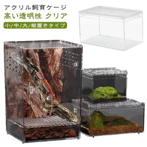 爬虫類用飼育ケージ 飼育 爬虫類ケージ 透明 飼育ケース 給餌箱 ケージ アクリルケージ 飼育容器アクリル 爬虫類 ケース 昆虫飼育ケース 通気ケージ