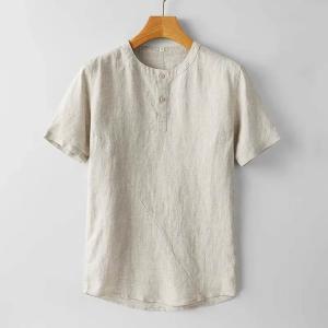 麻tシャツ メンズ 半袖 リネンTシャツ 無地...の詳細画像1