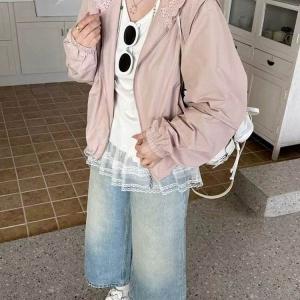 レディース ライトアウター レースパーカー 体...の詳細画像2