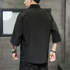 黒 五分袖 半襦袢 半襦袢 洗える 襦袢 Vネ...の詳細画像2