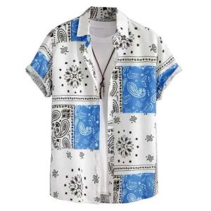 シャツ 柄シャツ メンズ 海波柄 アロハ シャ...の詳細画像3