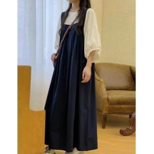 ロング サロペット ワンピース ジャンパースカ...の詳細画像4